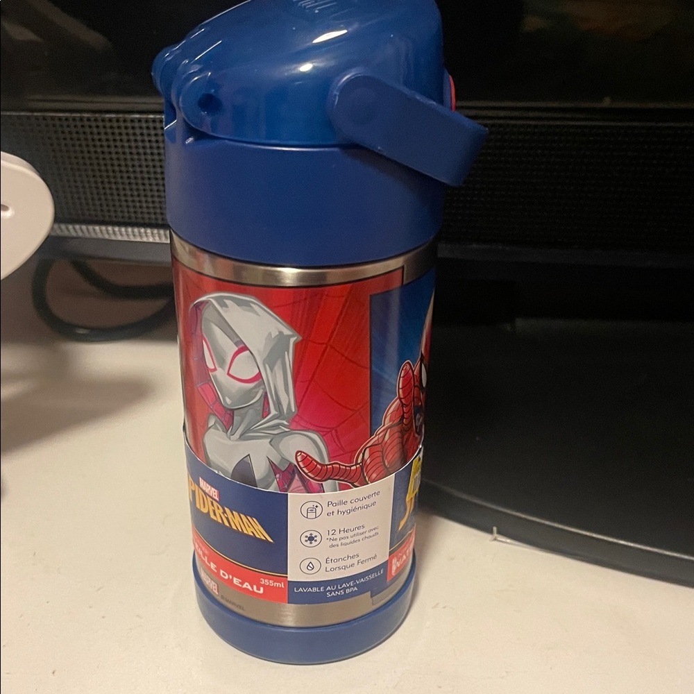 Thermos Blue Spider Design Bottle